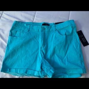 Blue Cotton Stretch Shorts